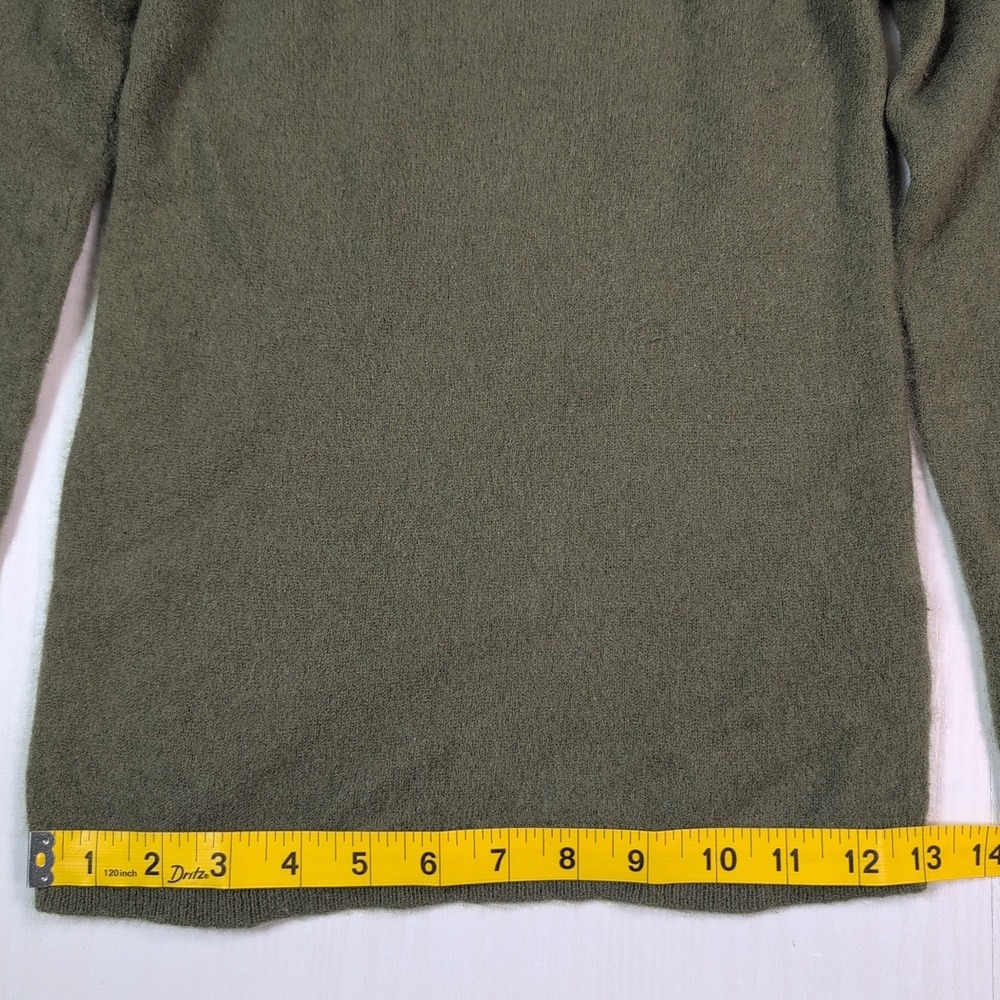 Morgan Taylor Cashmere Sweater Womens Medium Olive Green Crewneck Long Sleeve - Picture 4 of 11